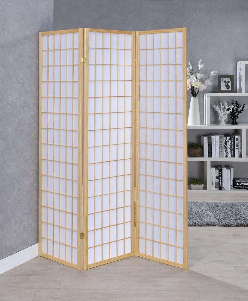 Carrie Black and White 3-Panel Folding Screen from Coaster - Luna Furniture