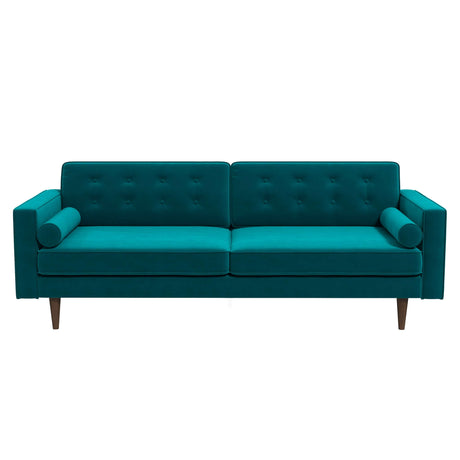 Casey Mid Century Modern Teal Velvet Sofa - AFC00158 - Luna Furniture