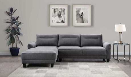 Caspian Upholstered Curved Arms Sectional Sofa Grey - 509540 - Luna Furniture