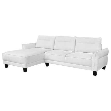 Caspian Upholstered Curved Arms Sectional Sofa White and Black - 509550 - Luna Furniture