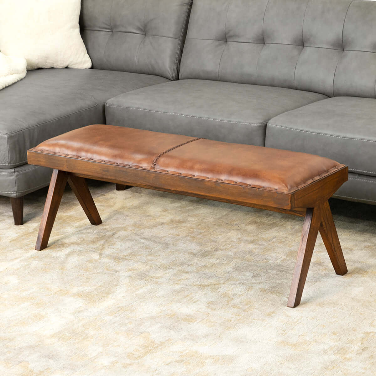 Chad Leather Bench from Midinmod - Luna Furniture