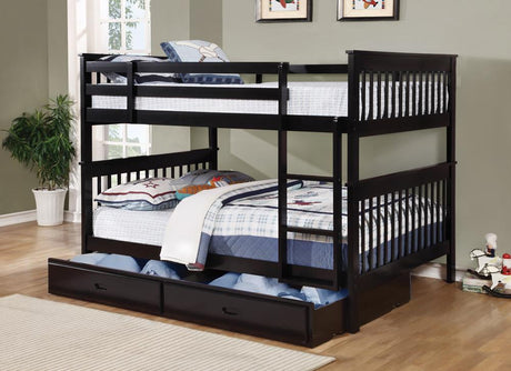 Chapman Full Over Full Bunk Bed Black - 460359 - Luna Furniture
