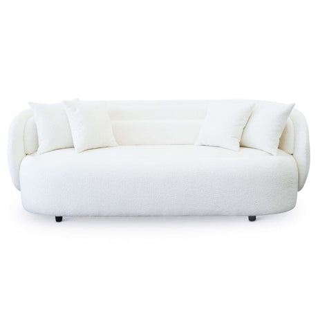 Charter Mid-Century Modern Ivory  Boucle Upholstered Sofa - AFC01963 - Luna Furniture