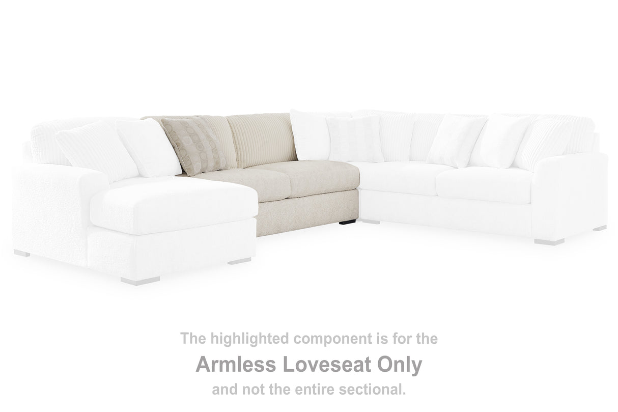 Chessington Ivory Armless Loveseat from Ashley - Luna Furniture
