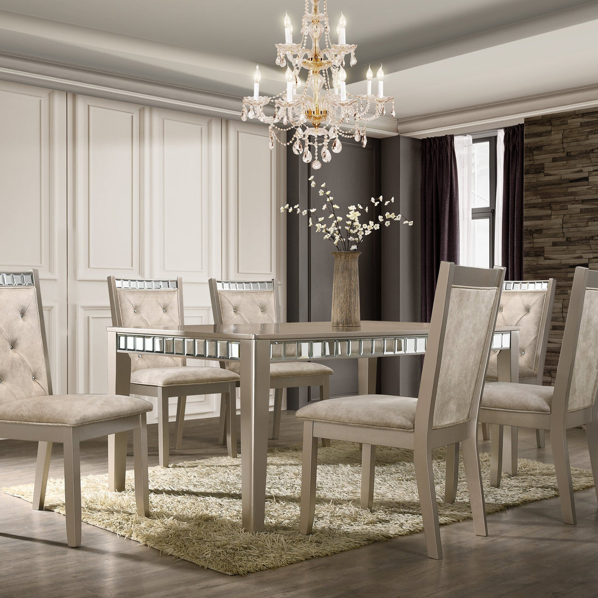 Clara Dining Table + 6 Chair Set Luna Furniture