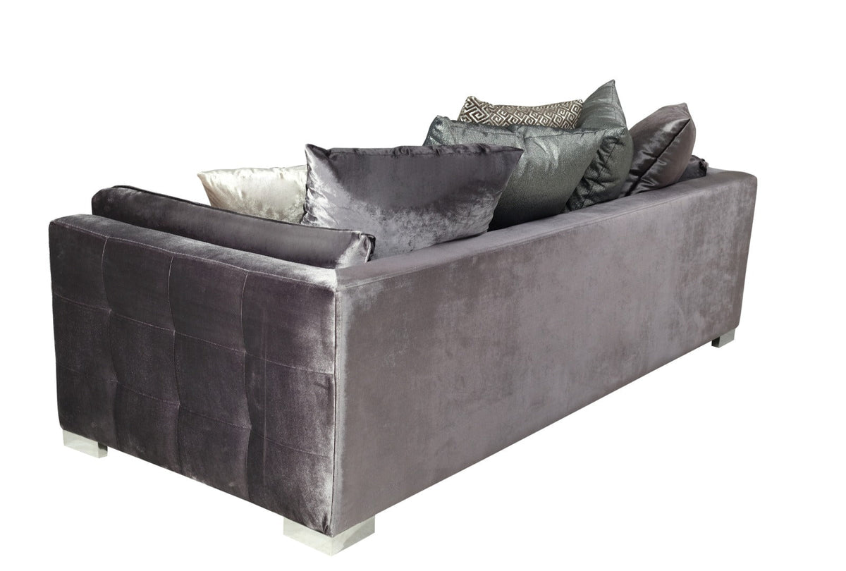Clara Gray Velvet Sofa & Loveseat from Nova Furniture - Luna Furniture