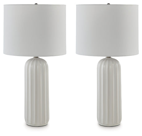 Clarkland White Table Lamp, Set of 2 - L177974 - Luna Furniture