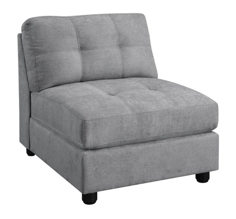Claude 7-piece Upholstered Modular Tufted Sectional Dove - 551004-SETA - Luna Furniture