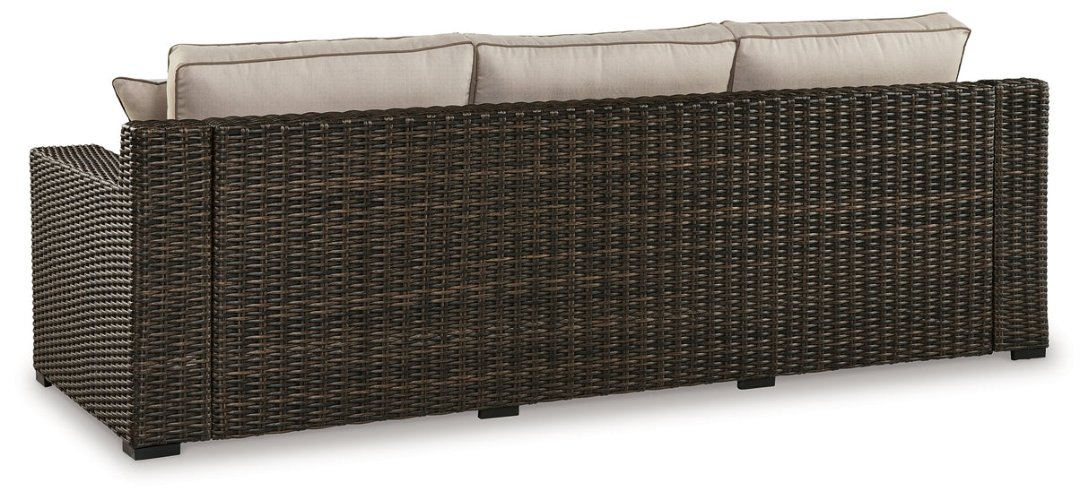 Coastline Bay Brown Outdoor Sofa with Cushion from Ashley - Luna Furniture