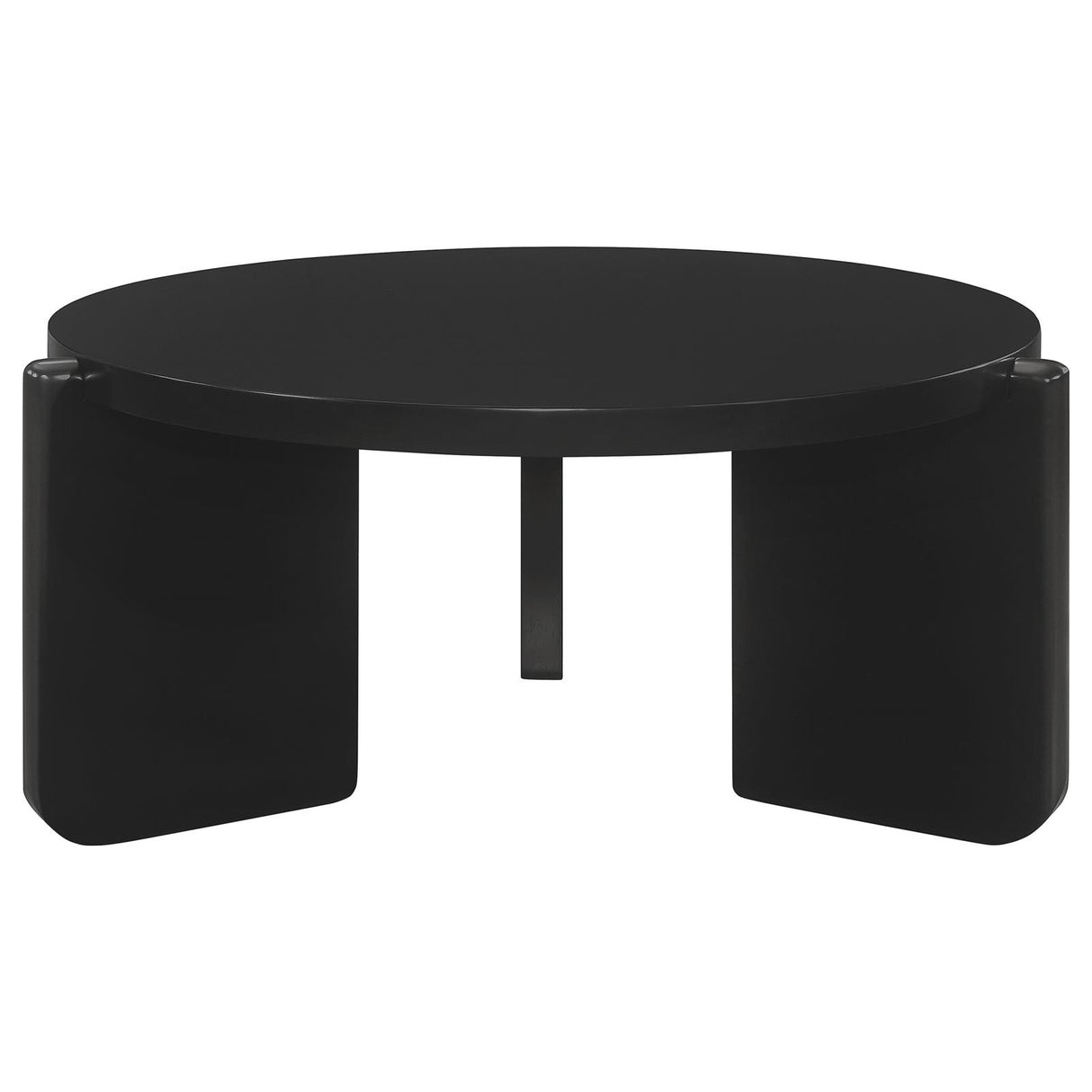 Cordova Black Round Solid Wood Coffee Table from Coaster - Luna Furniture