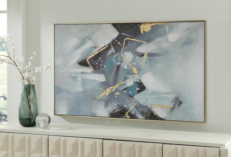 Cormette Blue/White/Gold Finish Wall Art - A8000388 - Luna Furniture