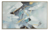 Cormette Blue/White/Gold Finish Wall Art - A8000388 - Luna Furniture