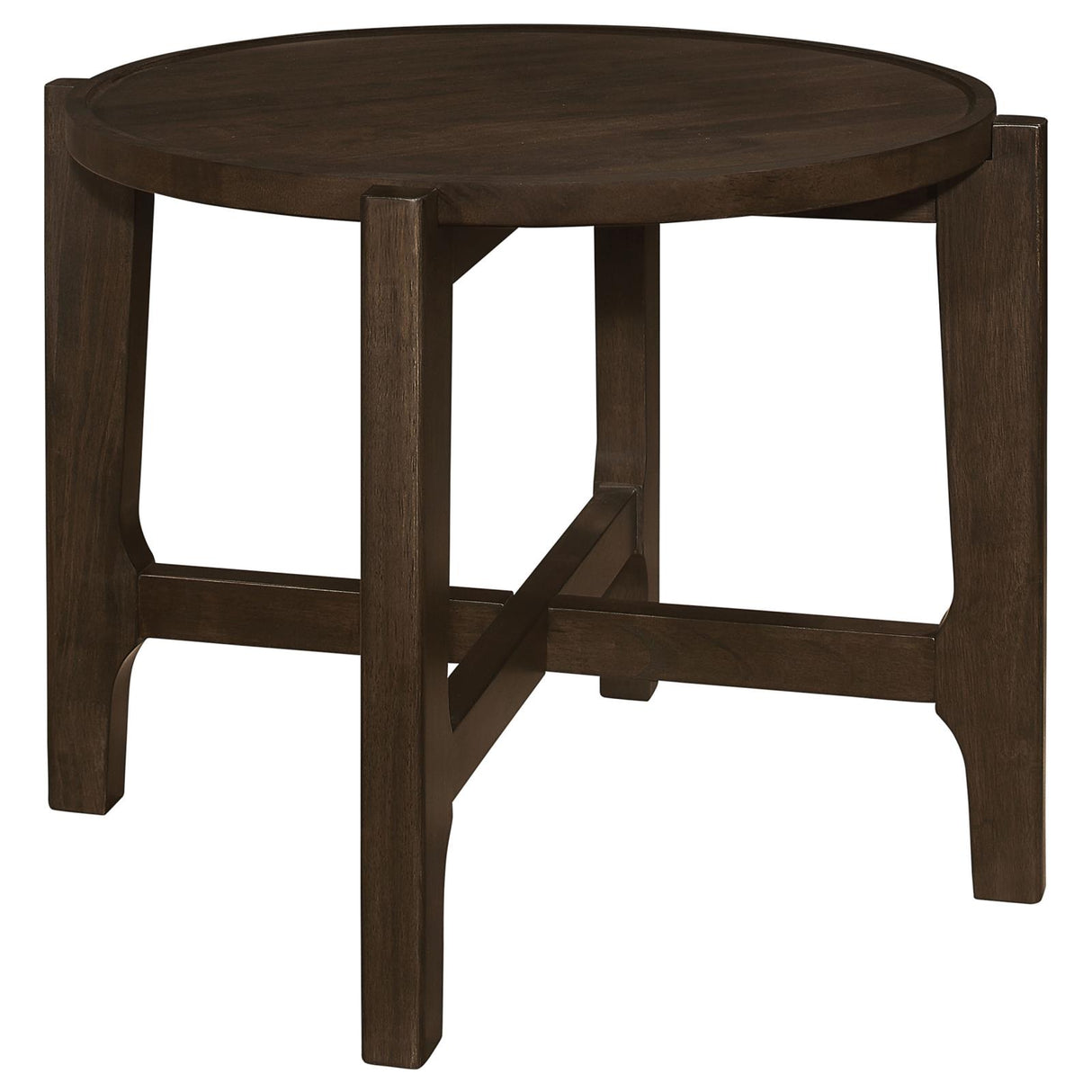 Cota Dark Brown Round Solid Wood End Table from Coaster - Luna Furniture