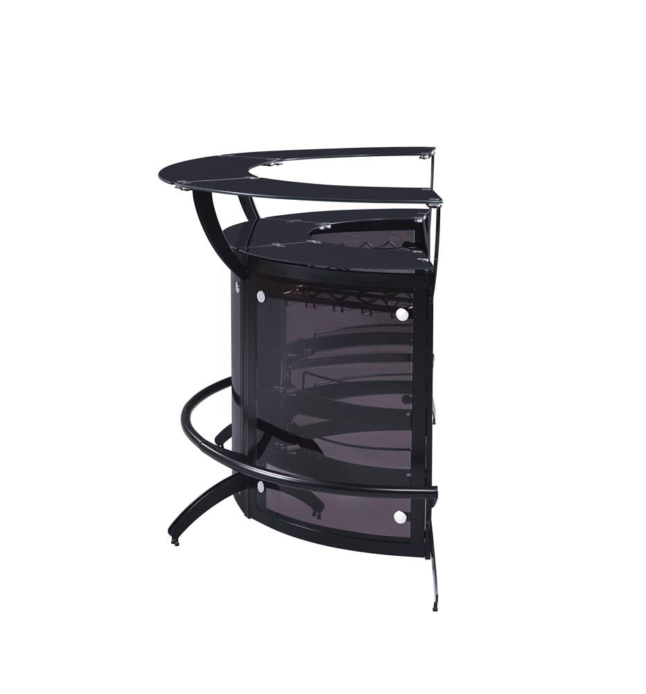 Dallas Smoked and Black 3-Bottle Wine Rack Bar Unit from Coaster - Luna Furniture