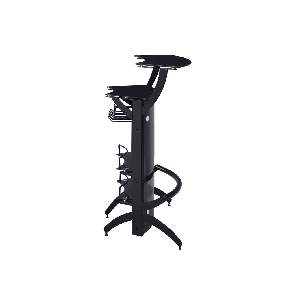 Dallas Smoked and Black 3-Bottle Wine Rack Bar Unit from Coaster - Luna Furniture