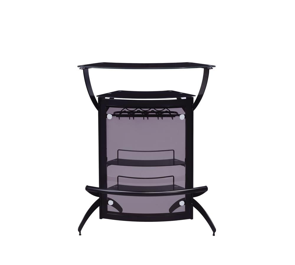 Dallas Smoked and Black 3-Bottle Wine Rack Bar Unit from Coaster - Luna Furniture