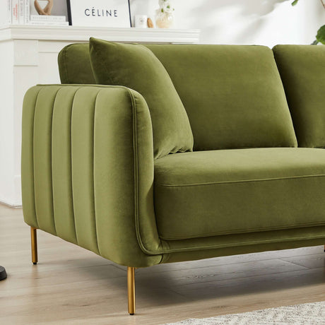 Dameron Mid Century Modern Olive Green Velvet Sofa - AFC01915 - Luna Furniture
