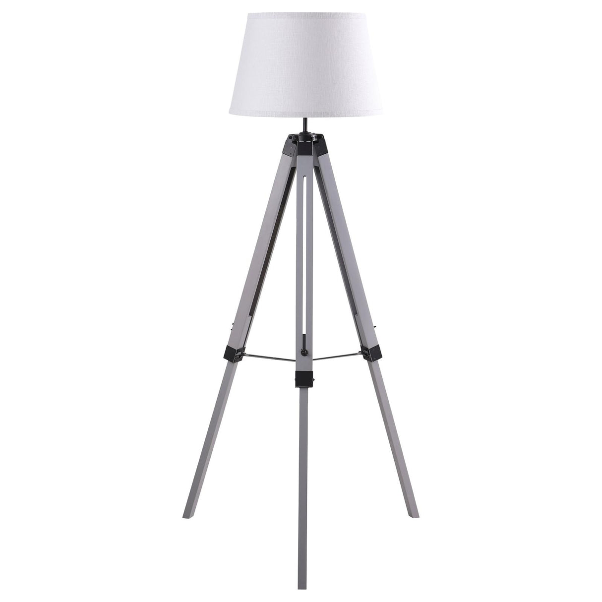 Dayton Gray Adjustable Empire Shade Tripod Floor Lamp from Coaster - Luna Furniture