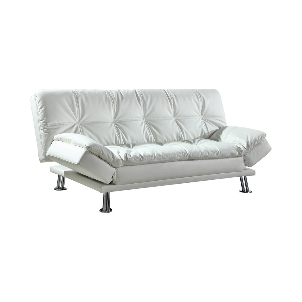 Dilleston White Tufted Back Upholstered Sofa Bed from Coaster - Luna Furniture