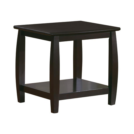 Dixon Square End Table with Bottom Shelf Espresso - 701077 - Luna Furniture