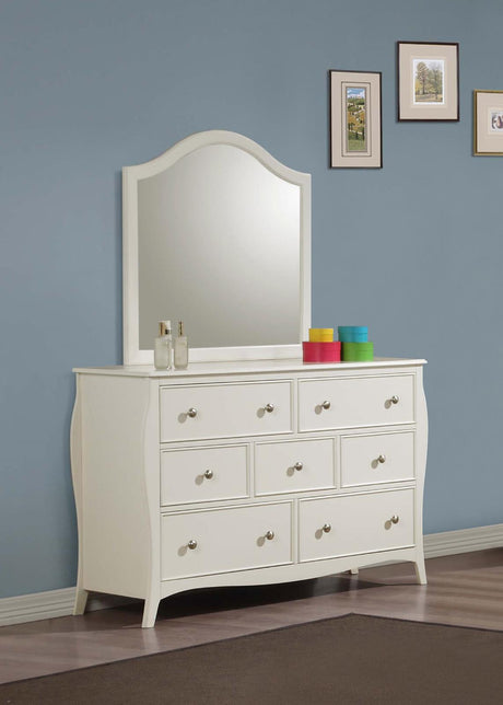 Dominique 7-drawer Dresser with Mirror Cream White - 400563M - Luna Furniture