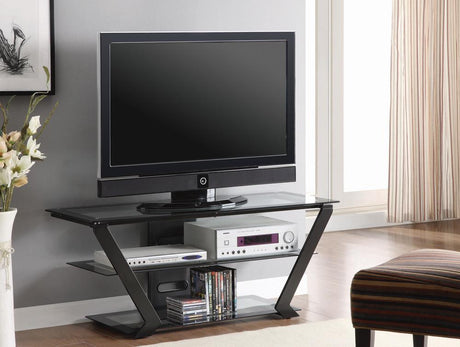 Donlyn 2-tier TV Console Black - 701370 - Luna Furniture