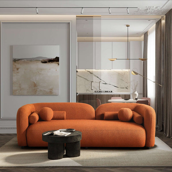 Donna Orange Boucle Sofa