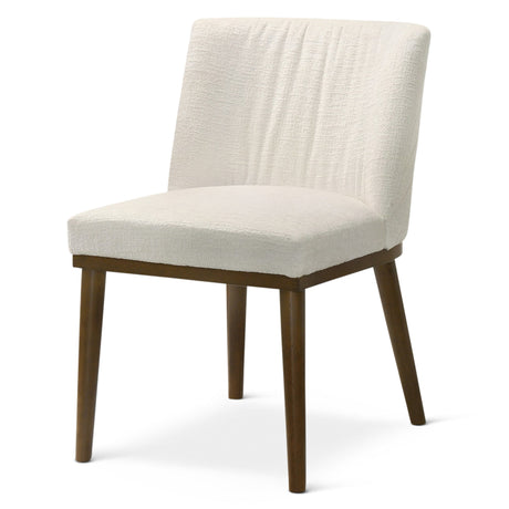 Dublın Mid-Century Modern Upholstered  White Fabric Dining Chair (Set of 2) - AFC01939 - Luna Furniture