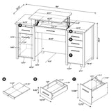 Dylan 4-drawer Lift Top Office Desk - 801576 - Luna Furniture