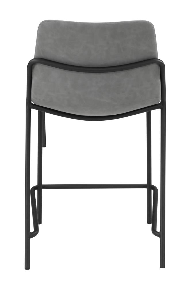 Earnest Gray and Black Solid Back Upholstered Counter Height Stools, Set of 2 from Coaster - Luna Furniture