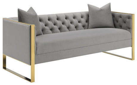 Eastbrook 3-piece Tufted Back Living Room Set Grey - 509111-S3 - Luna Furniture