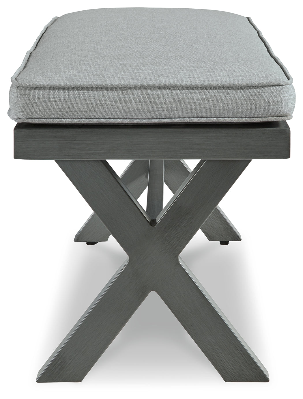 Elite Park Gray Outdoor Bench with Cushion from Ashley - Luna Furniture