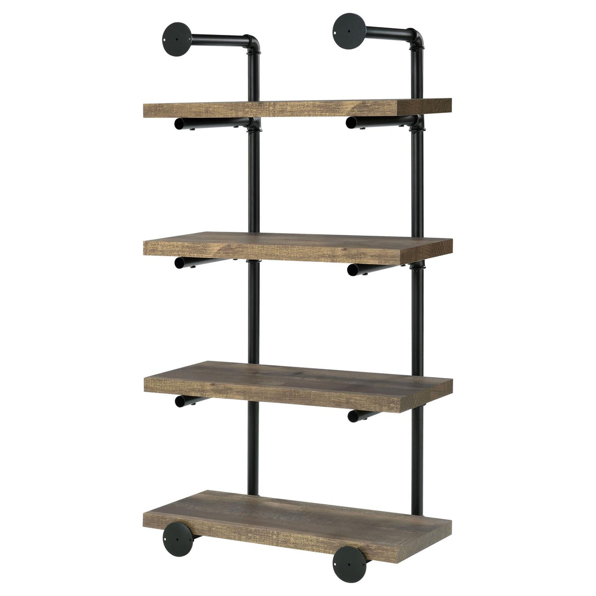 Elmcrest Black and Rustic Oak 24-inch Wall Shelf from Coaster - Luna Furniture