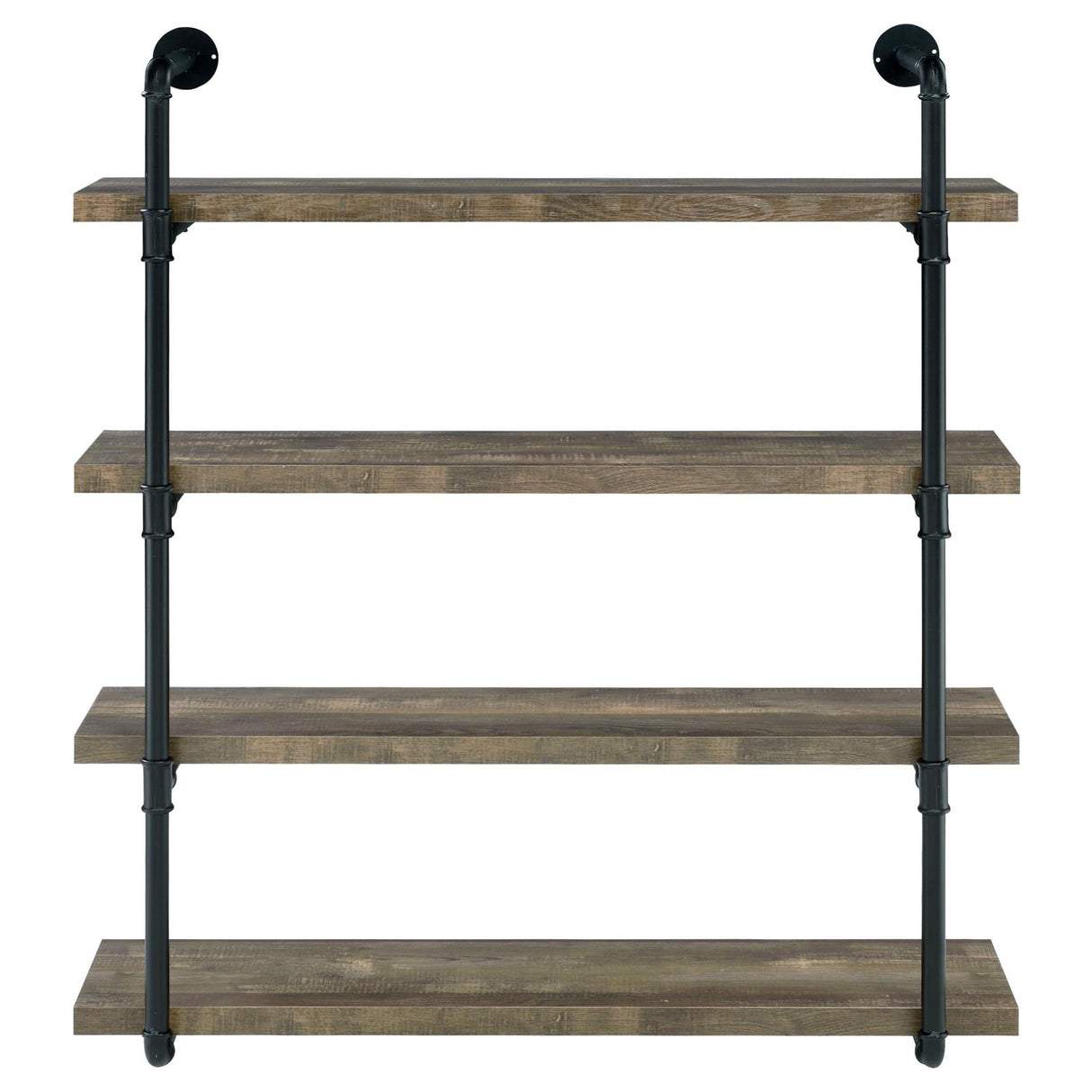 Elmcrest Black and Rustic Oak 40-inch Wall Shelf from Coaster - Luna Furniture