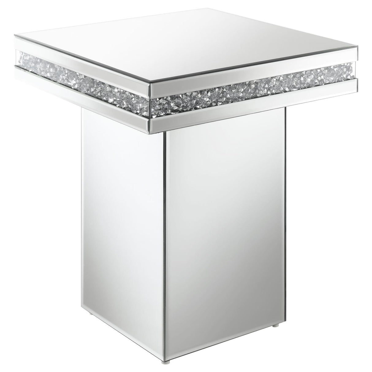 Elora Mirror Pedestal Square Top Accent Table from Coaster - Luna Furniture