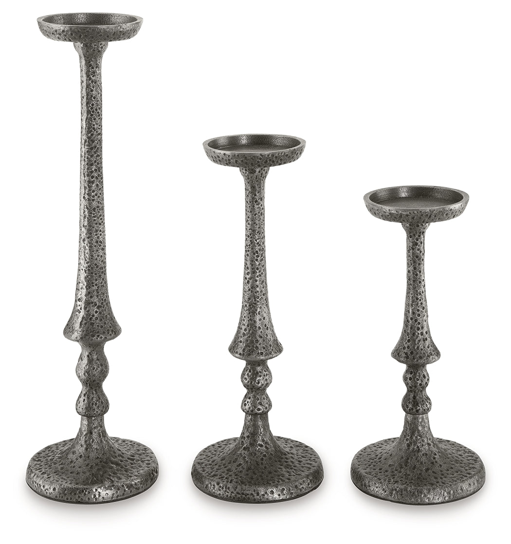 Eravell Pewter Finish Candle Holder from Ashley - Luna Furniture