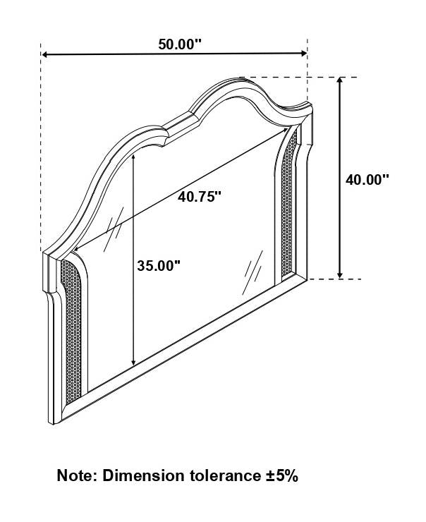 Evangeline Silver Oak Camel Top Dresser Mirror (Mirror Only) from Coaster - Luna Furniture