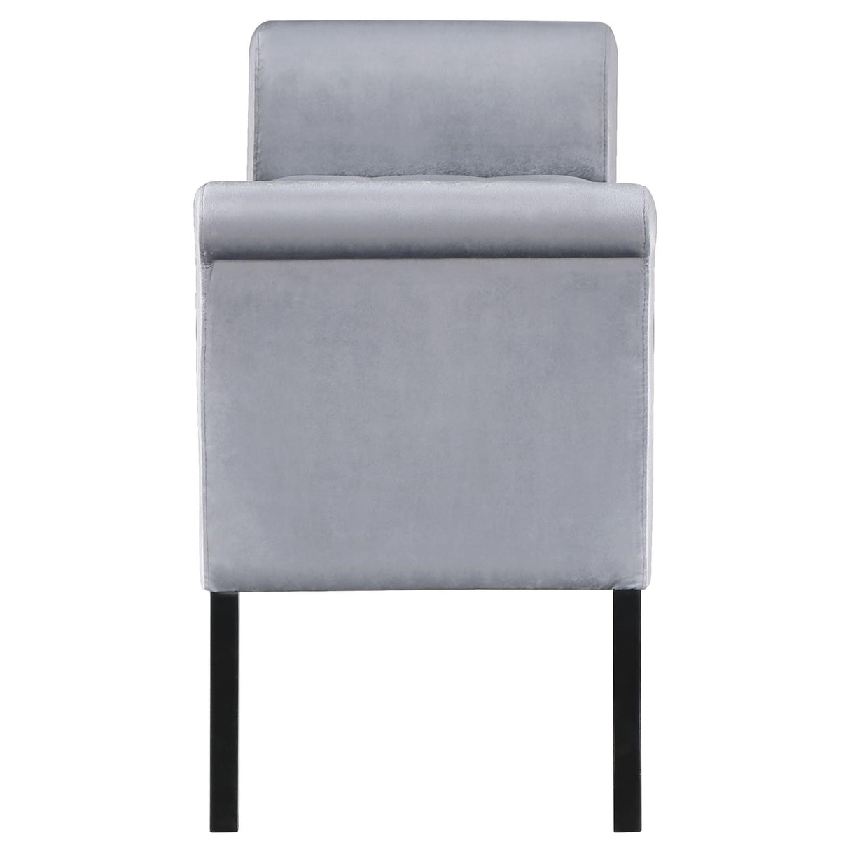 Farrah Silver and Black Upholstered Rolled Arms Storage Bench from Coaster - Luna Furniture