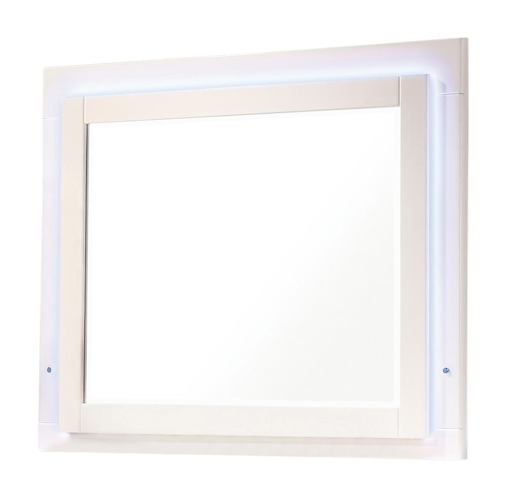 Felicity Glossy White LED Light Mirror (Mirror Only) from Coaster - Luna Furniture