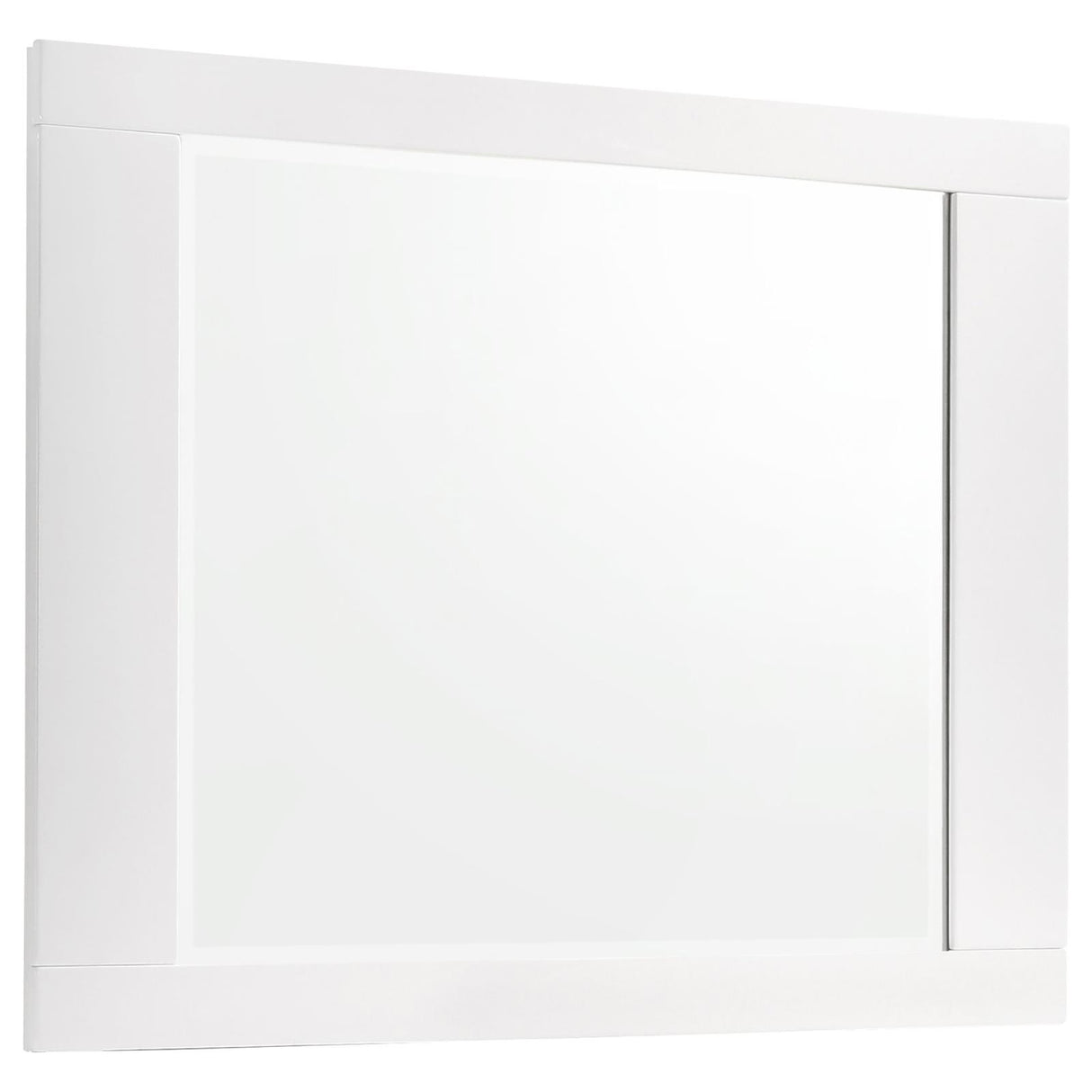 Felicity Glossy White 5-Piece Twin Bedroom Set with LED Headboard and Mirror from Coaster - Luna Furniture