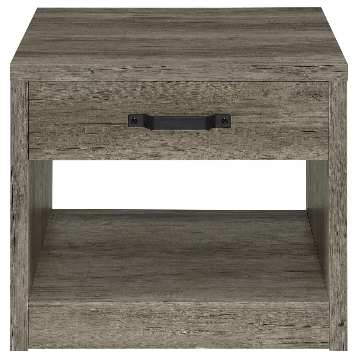 Felix Gray Driftwood 1-Drawer Square Engineered Wood End Table from Coaster - Luna Furniture