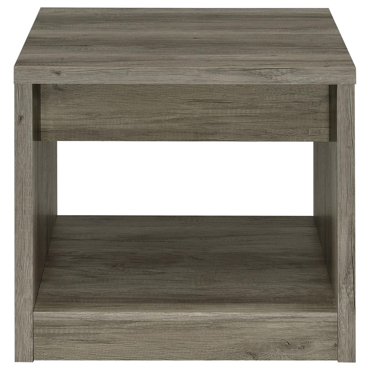Felix Gray Driftwood 1-Drawer Square Engineered Wood End Table from Coaster - Luna Furniture