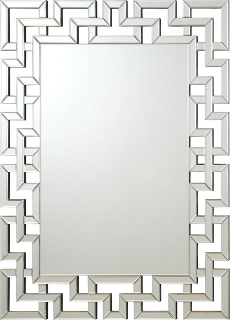 Forman Interlocking Greek Frameless Wall Mirror Silver - 901786 - Luna Furniture