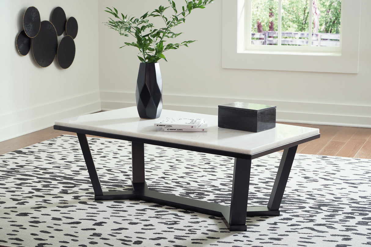 Fostead White/Espresso Coffee Table from Ashley - Luna Furniture