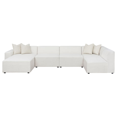 Freddie 6-piece Upholstered Modular Sectional Pearl - 551641-SETL - Luna Furniture