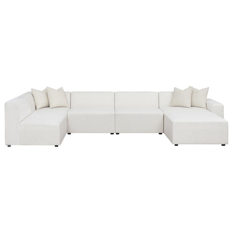 Freddie 6-piece Upholstered Modular Sectional Pearl - 551641-SETR - Luna Furniture