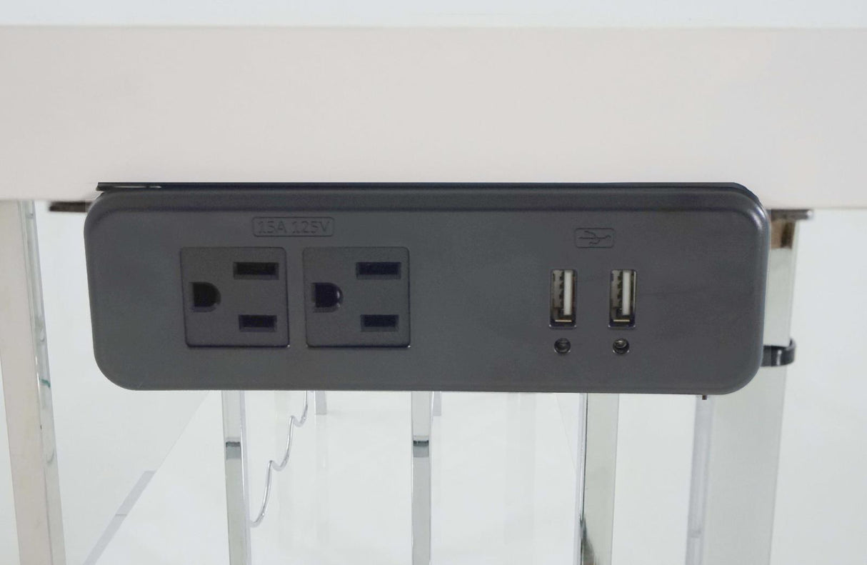 Gallimore High Glossy White and Chrome 2-Door Bar Cabinet with Glass Shelf from Coaster - Luna Furniture