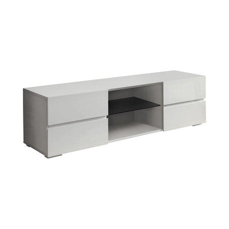 Galvin 4-drawer TV Console Glossy White - 700825 - Luna Furniture