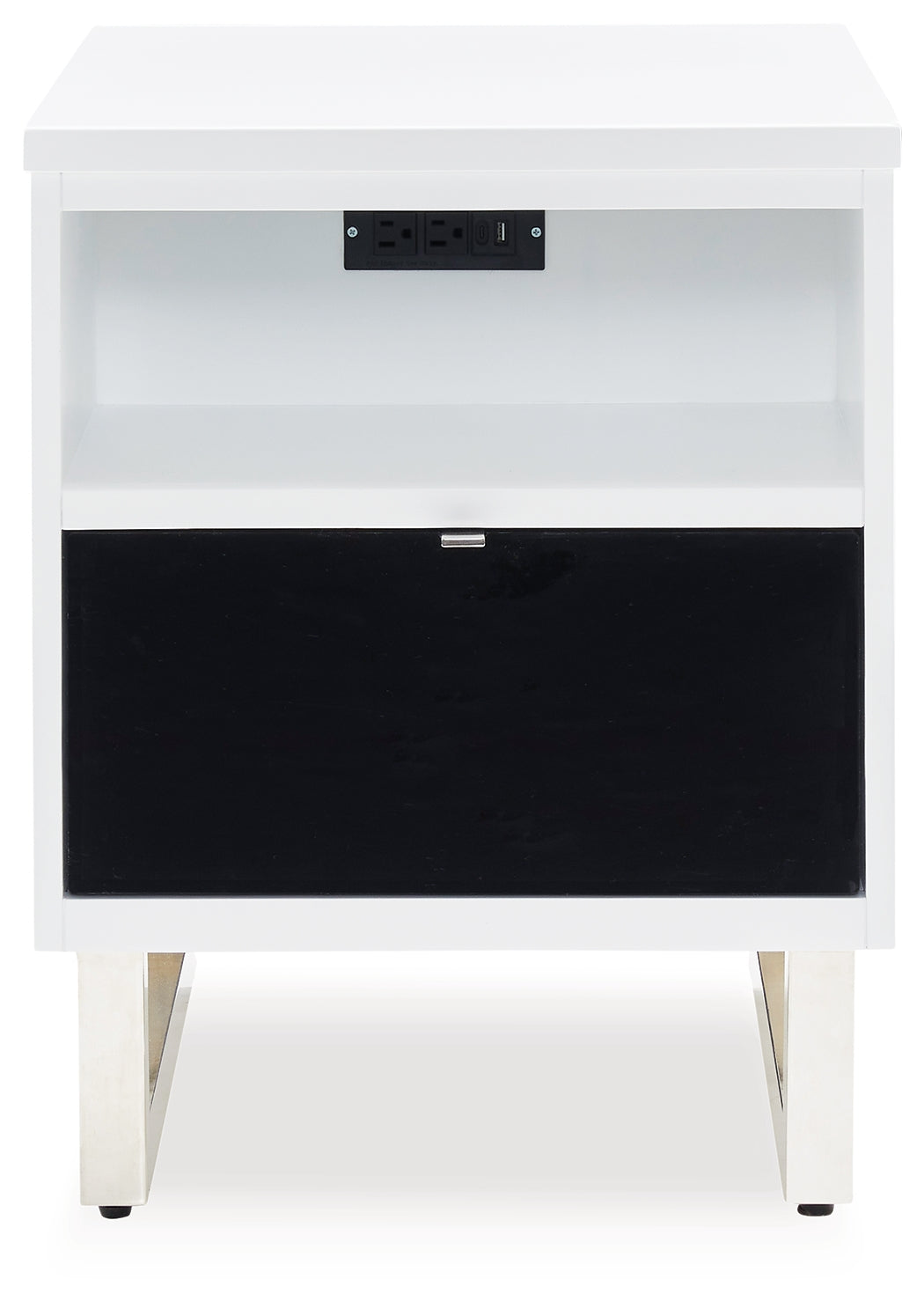 Gardoni White/Black Chairside End Table from Ashley - Luna Furniture
