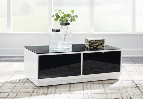 Gardoni White/Black Coffee Table - T756-1 - Luna Furniture